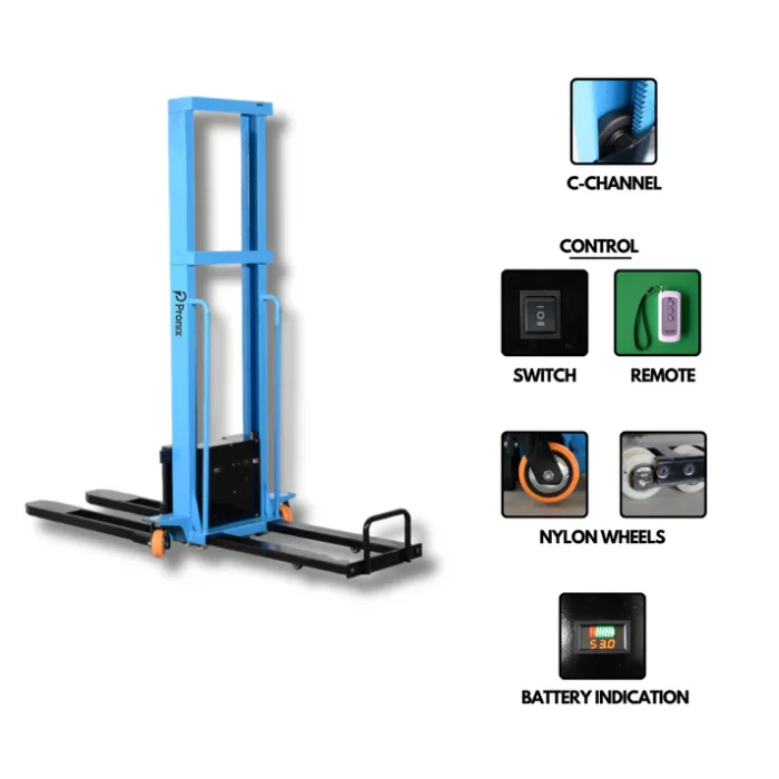 Semi-Electric Self-Loading Stacker with Remote Controller PNXSESLSE-1016 ECO Model-Pronix - Image 2